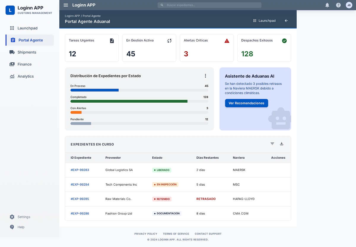 Dashboard Agente Aduanal
