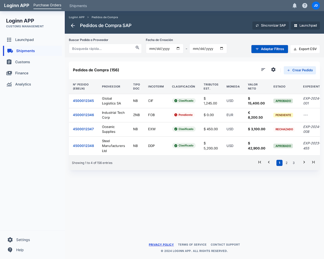 Pedidos de Compra SAP